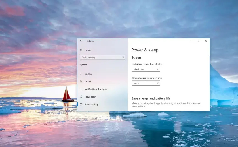 تنظیمات Power&Sleep در ویندوز 10